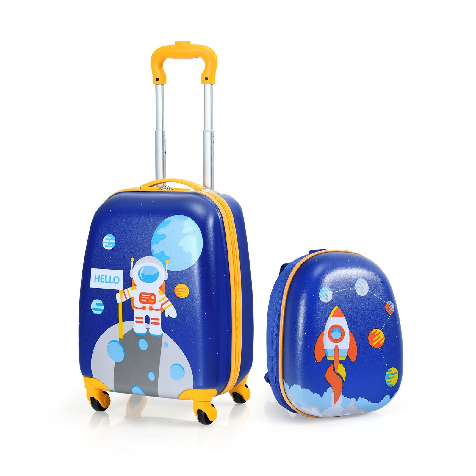 2 Pieces Kids Lightweight Luggage Set with Backpack and Suitcase for Travel, Blue Kids Luggage Astronaut at Gallery Canada