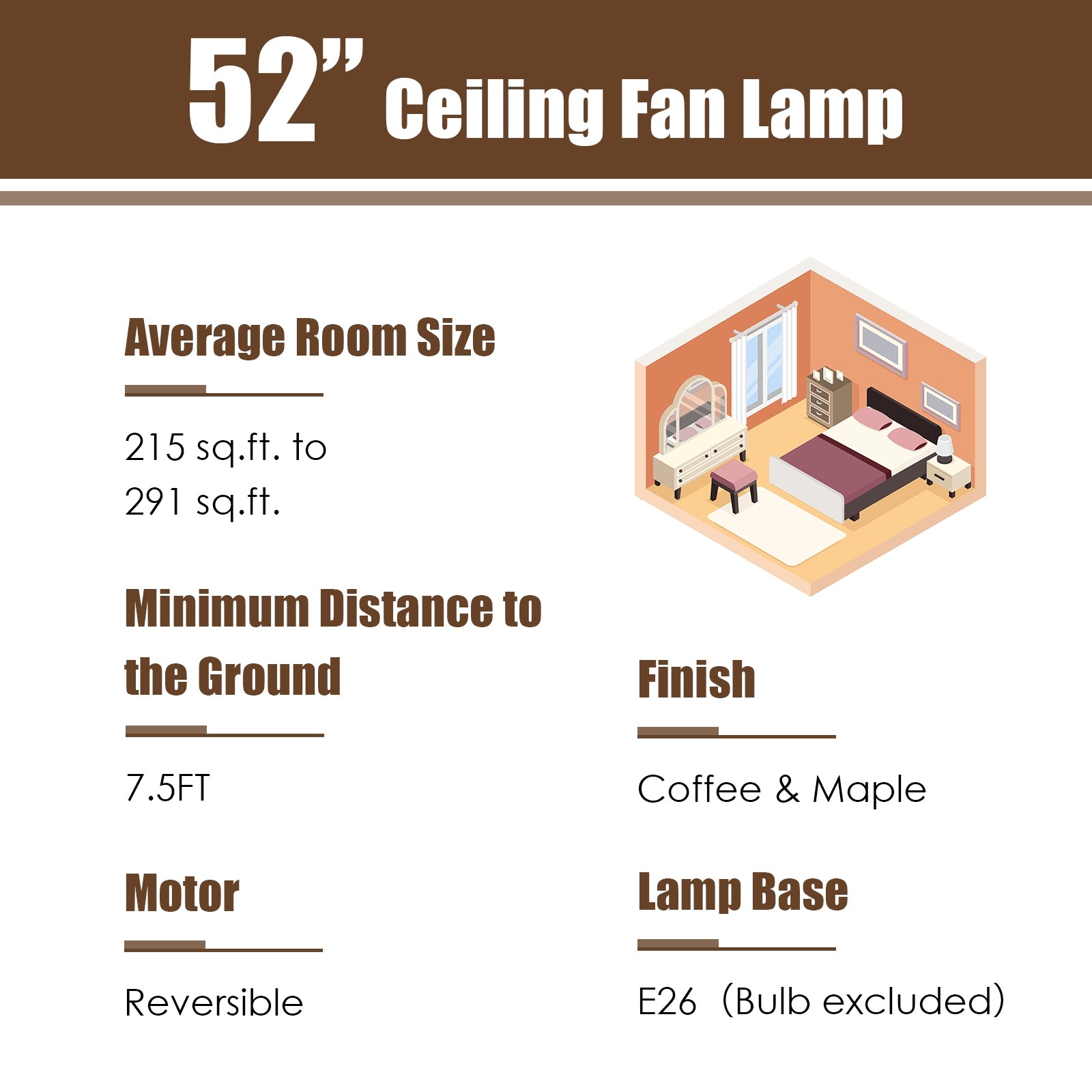 52 Inch 3-Speed Crystal Ceiling Fan Light with Remote Control, Black Ceiling Fans at Gallery Canada