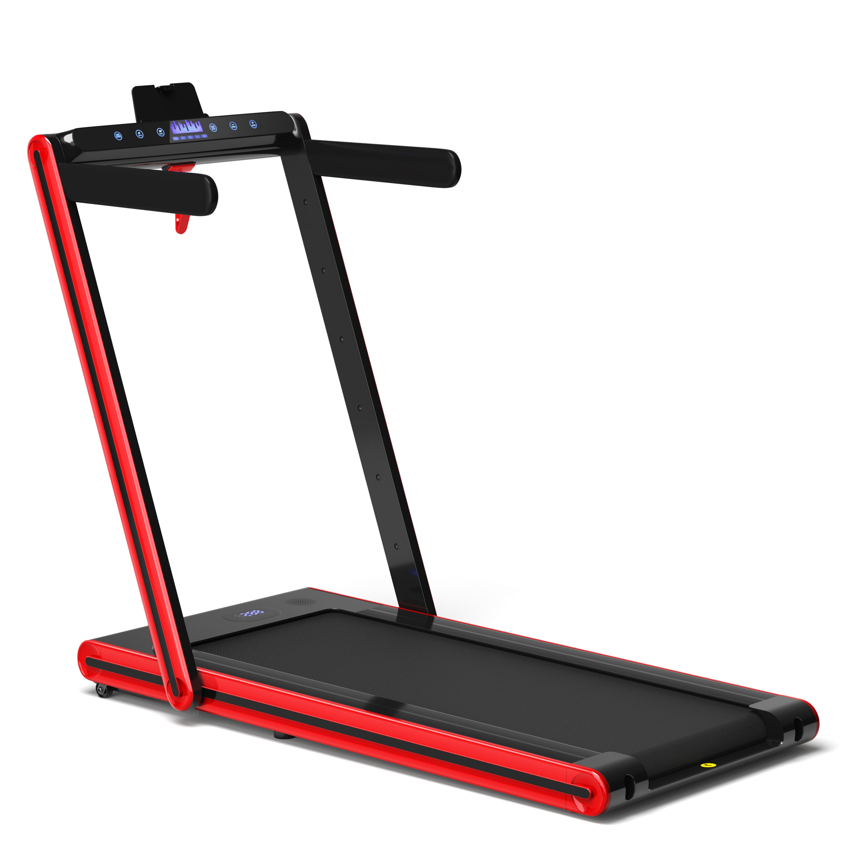 2-in-1 Folding Treadmill 2.25HP Jogging Machine with Dual LED Display, Red Treadmills at Gallery Canada