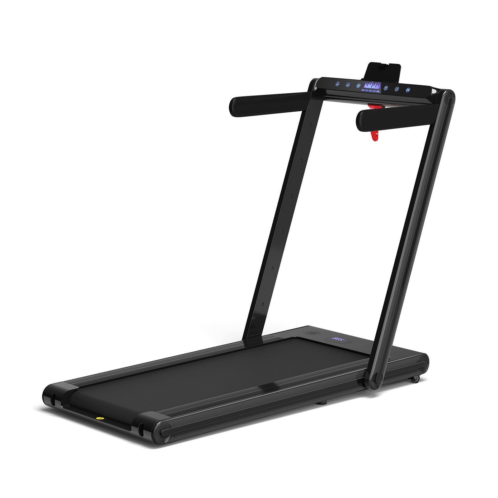 2-in-1 Folding Treadmill 2.25HP Jogging Machine with Dual LED Display, Black Treadmills Black at Gallery Canada