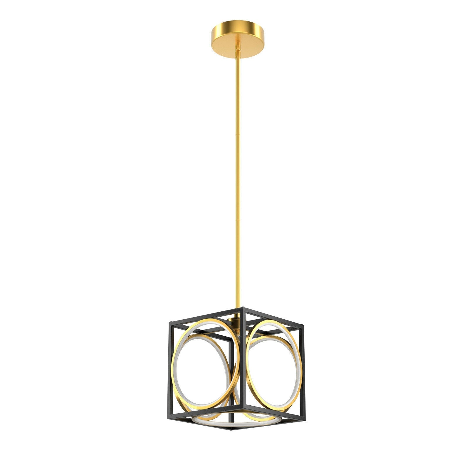Modern LED Pendant Light with 42 Inches Adjustable Suspender, Golden Ceiling Lights at Gallery Canada