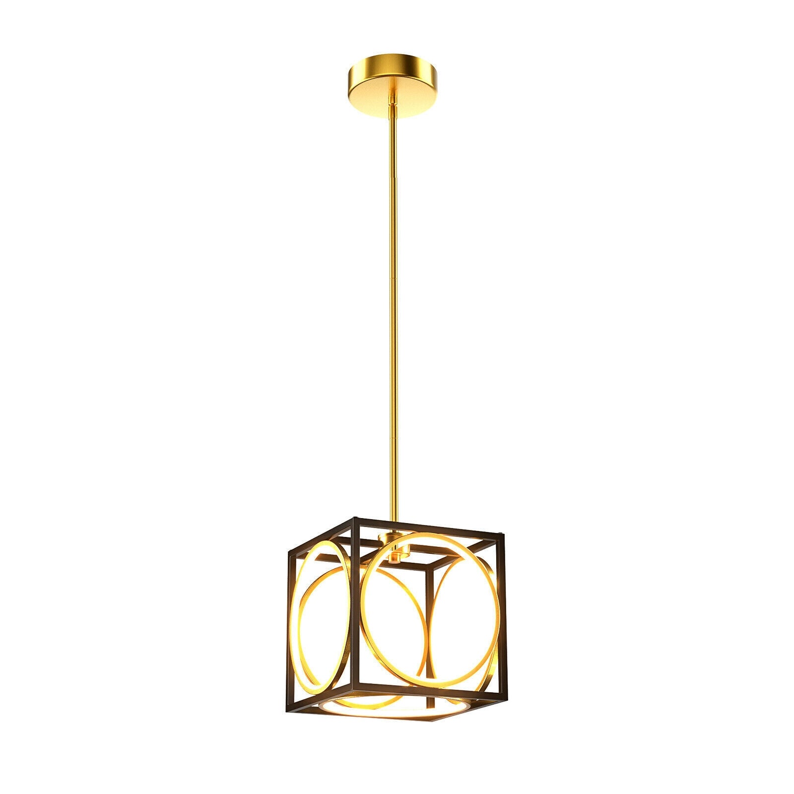 Modern LED Pendant Light with 42 Inches Adjustable Suspender, Golden Ceiling Lights at Gallery Canada