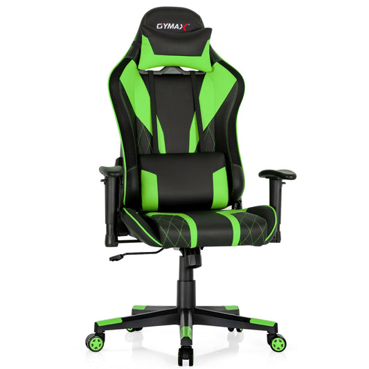 Gaming Chair Adjustable Swivel Computer Chair with Dynamic LED Lights, Green Gaming Chairs at Gallery Canada