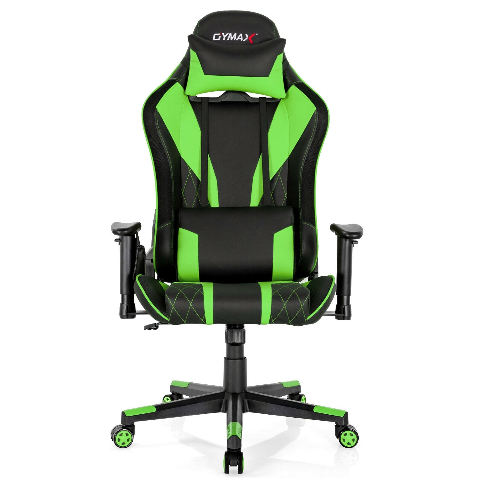 Gaming Chair Adjustable Swivel Computer Chair with Dynamic LED Lights, Green Gaming Chairs at Gallery Canada