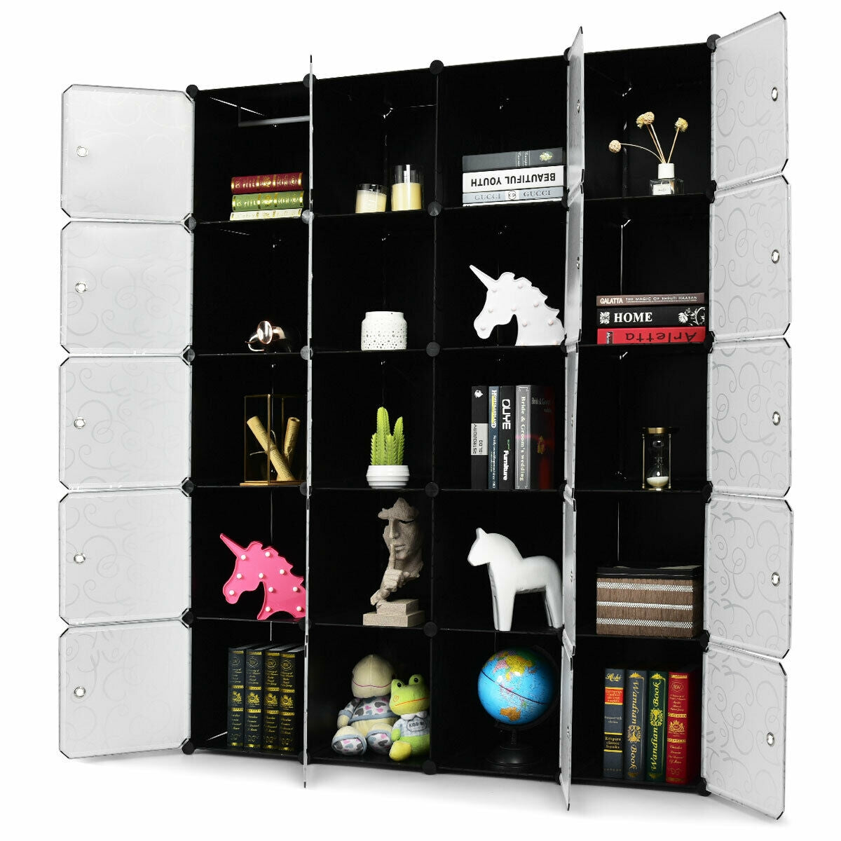 20-Cube DIY Plastic Cube Storage Organizer with Doors, Transparent Clothing & Closet Storage at Gallery Canada
