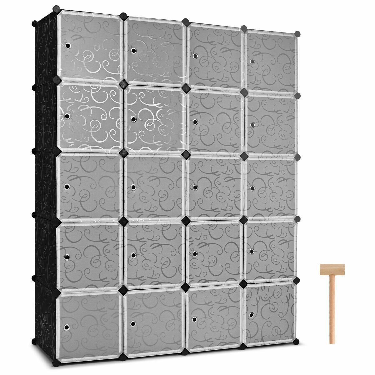 20-Cube DIY Plastic Cube Storage Organizer with Doors, Transparent Clothing & Closet Storage Transparent at Gallery Canada