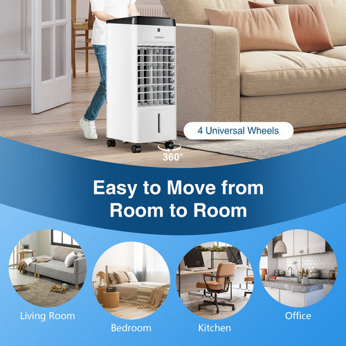 3-in-1 Evaporative Air Cooler with 4 Modes, White