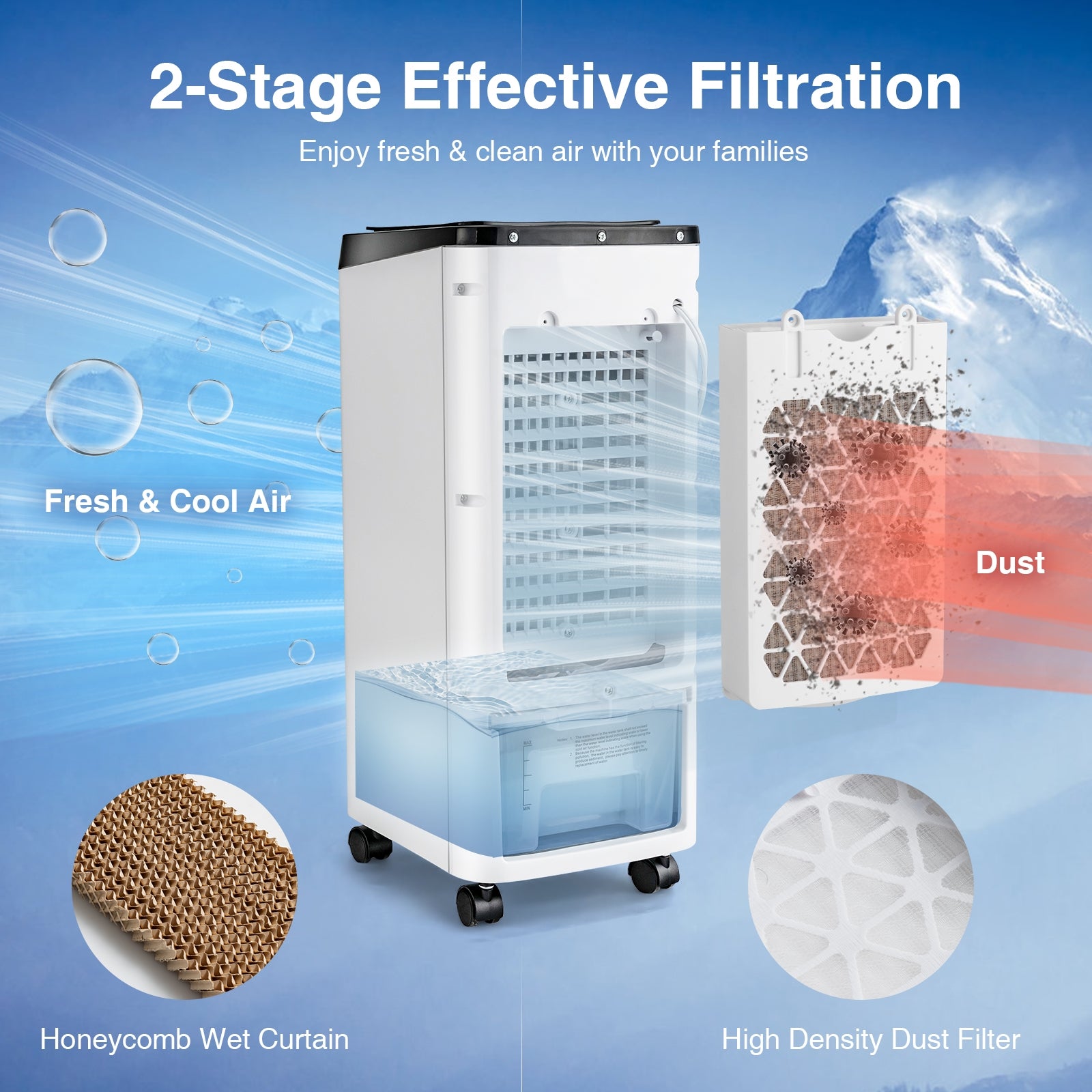 3-in-1 Evaporative Air Cooler with 4 Modes, White Air Coolers at Gallery Canada
