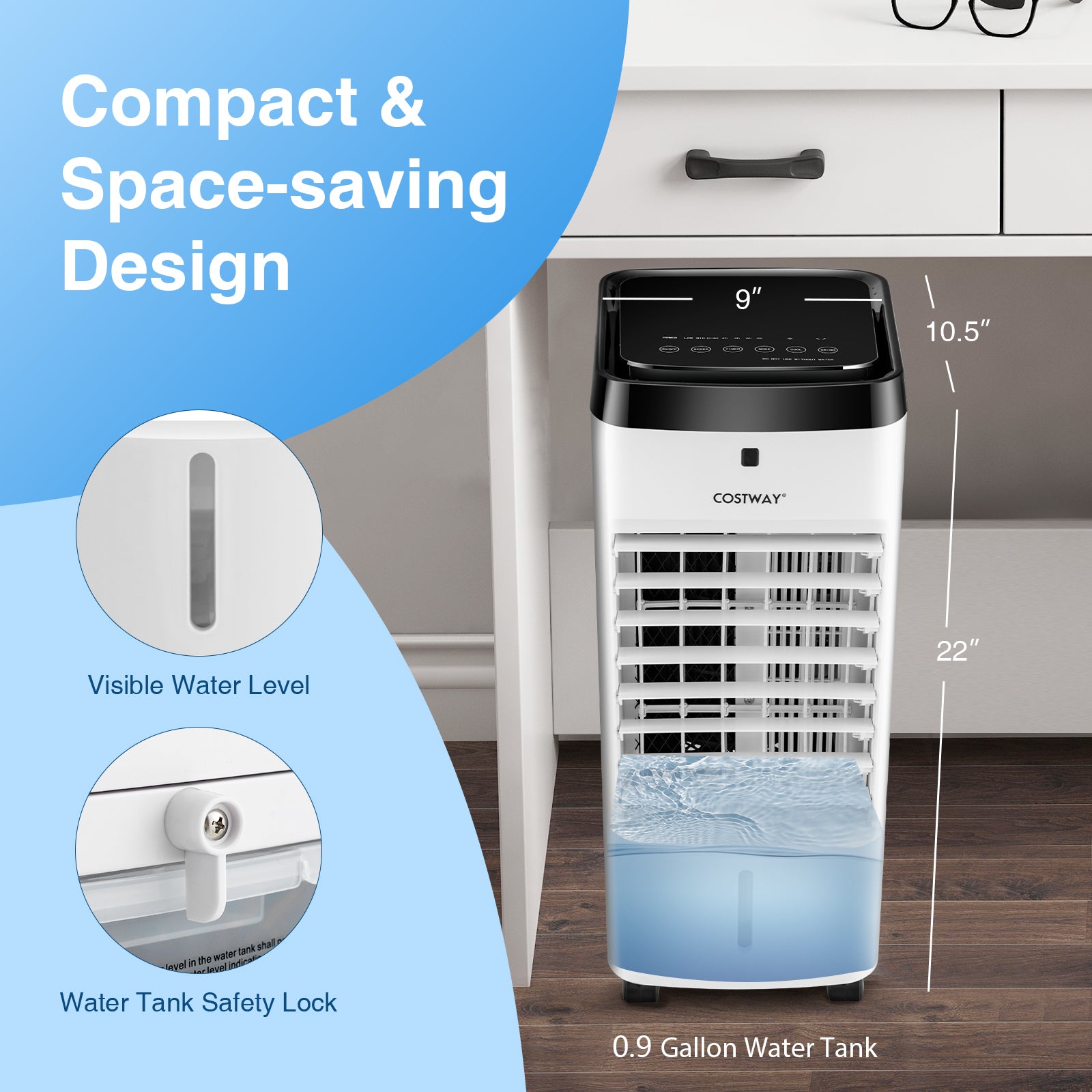 3-in-1 Evaporative Air Cooler with 4 Modes, White Air Coolers at Gallery Canada