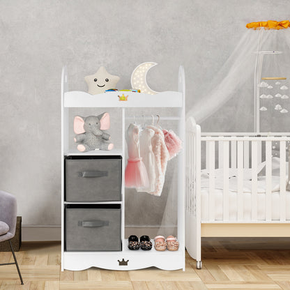 Kids Dress up Storage Costume Closet with Mirror and Toy Bins, White Kids Storage at Gallery Canada