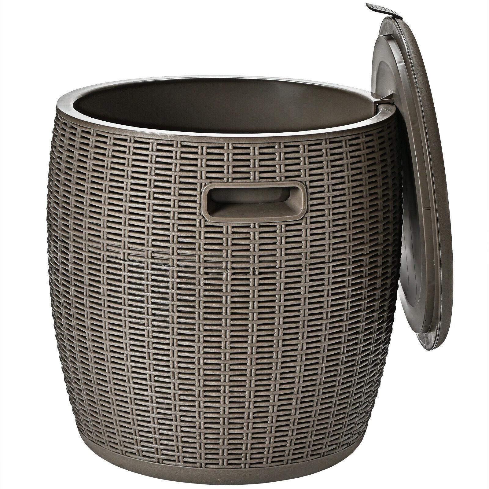 9.5 Gallon 4-in-1 Patio Rattan Cool Bar Cocktail Table Side Table, Brown Coolers at Gallery Canada