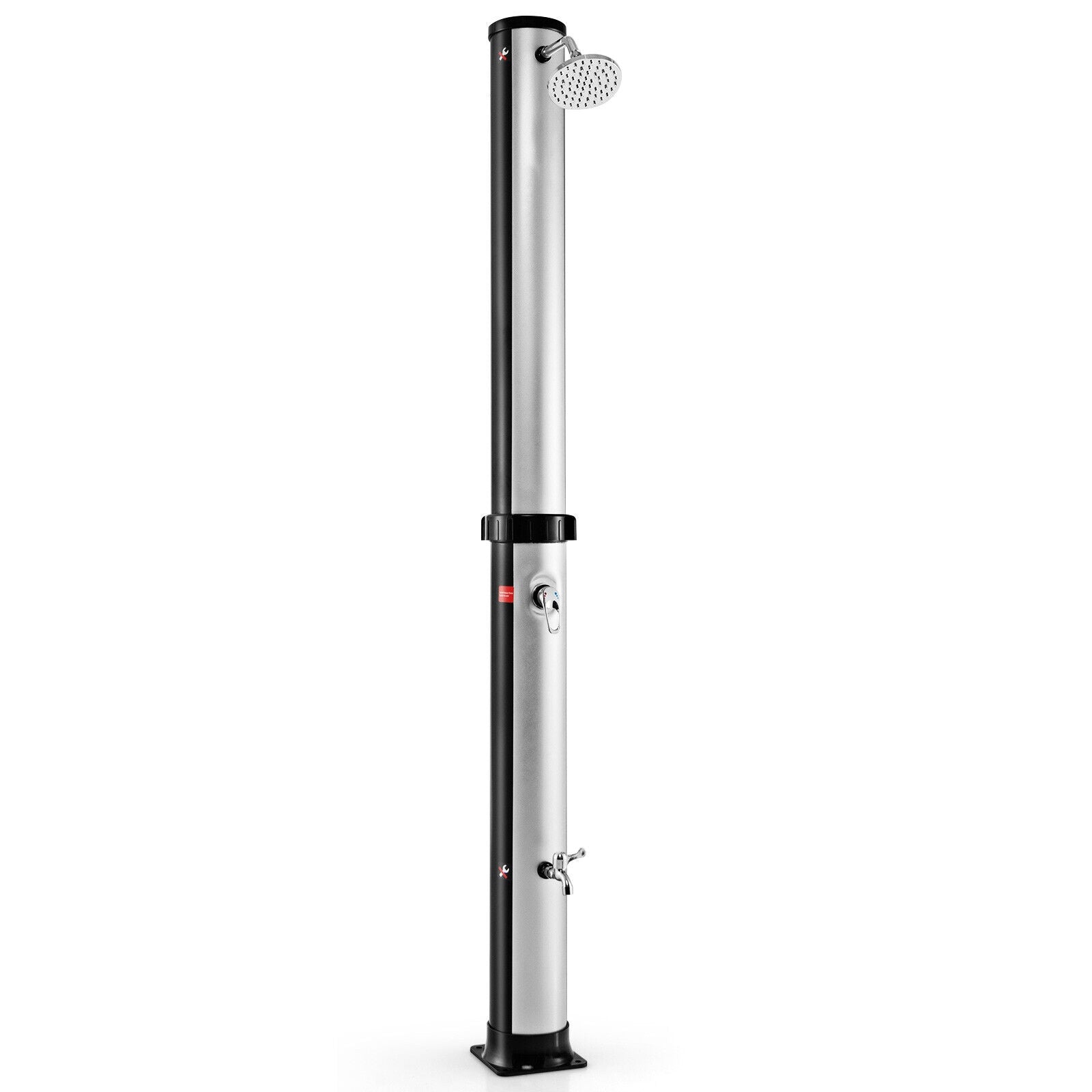 7.2 Feet Solar-Heated Outdoor Shower with Free-Rotating Shower Head, Silver Portable Toilets & Showers at Gallery Canada