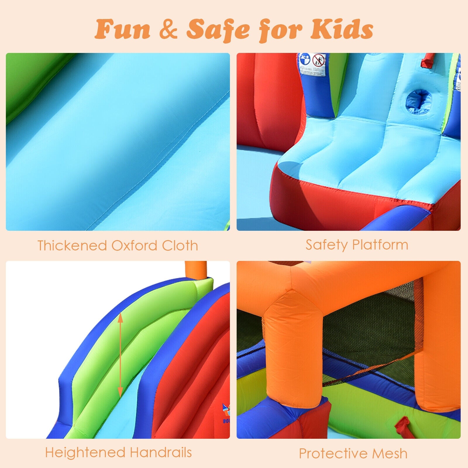 6-in-1 Pirate Ship Waterslide Kid Inflatable Castle with Water Guns and 735W Blower Bounce House at Gallery Canada