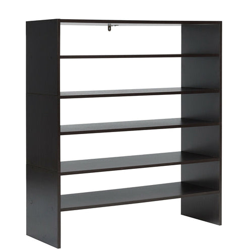 3 Pieces 31-Inch Stackable Multi-Shape Shoe Rack, Brown