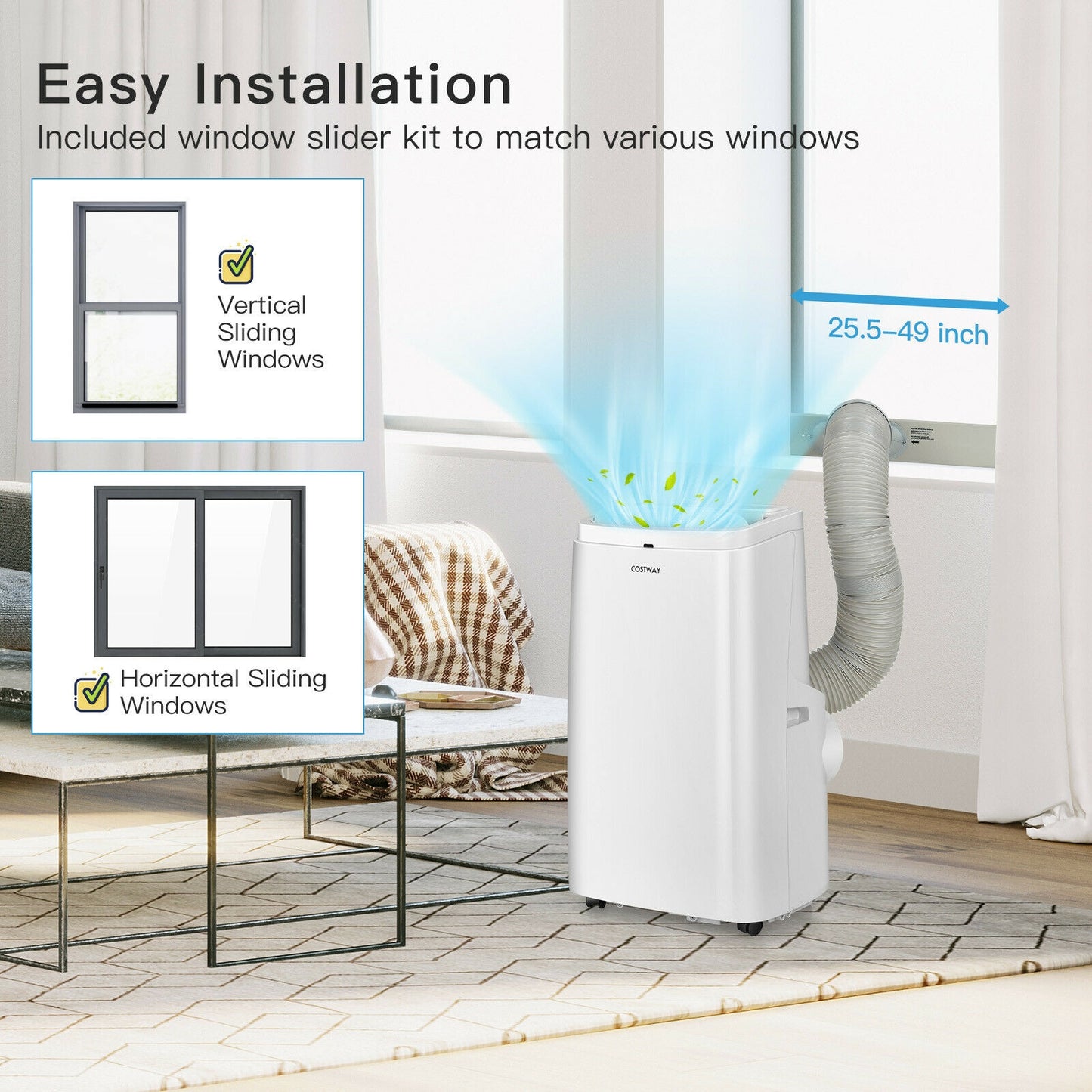 White 9000BTU 3-in-1 Portable Air Conditioner with Remote, White Portable Air Conditioners at Gallery Canada