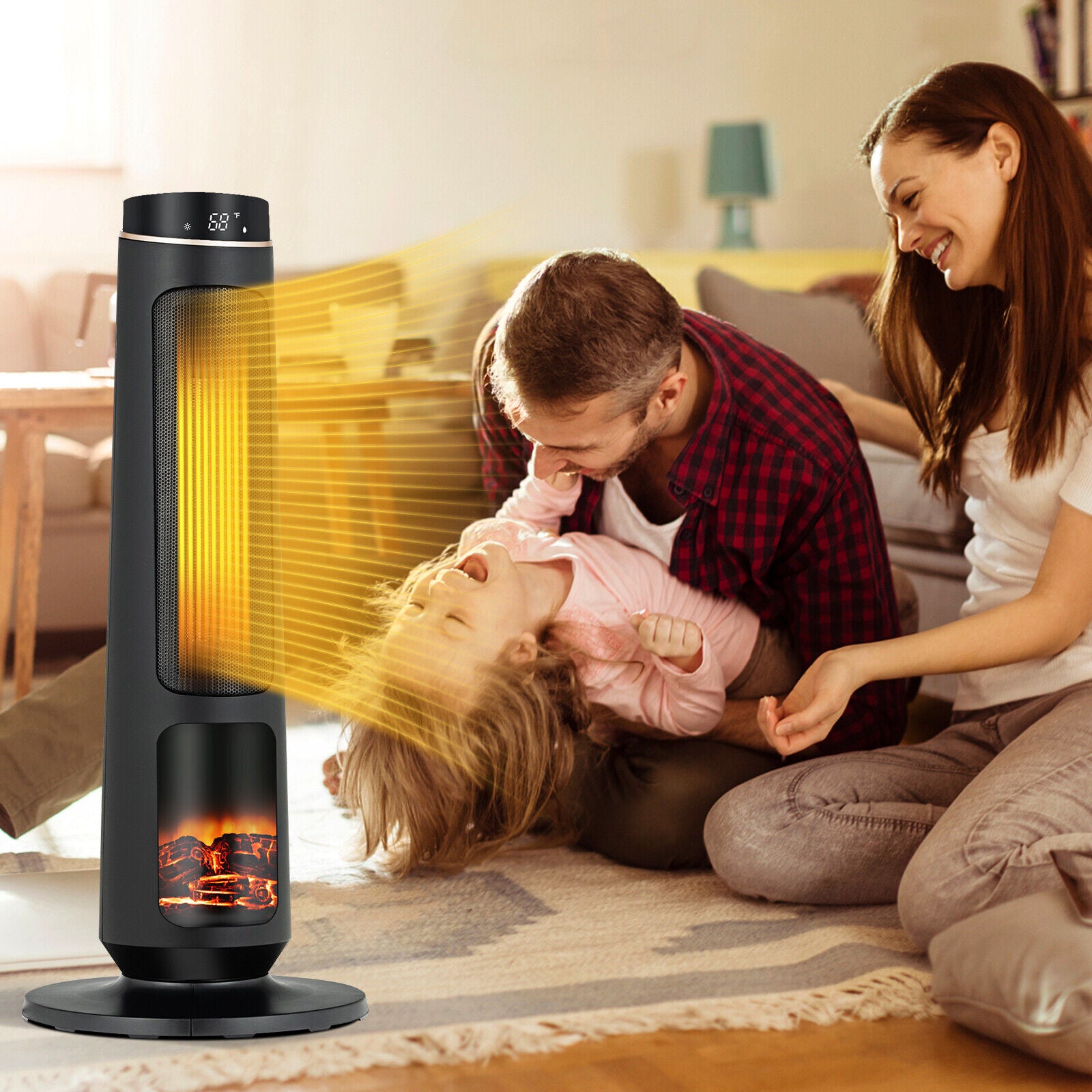 1500W PTC Fast Heating Space Heater for Indoor Use, Black Space Heaters at Gallery Canada