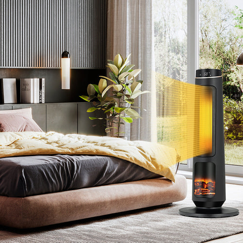 1500W PTC Fast Heating Space Heater for Indoor Use, Black