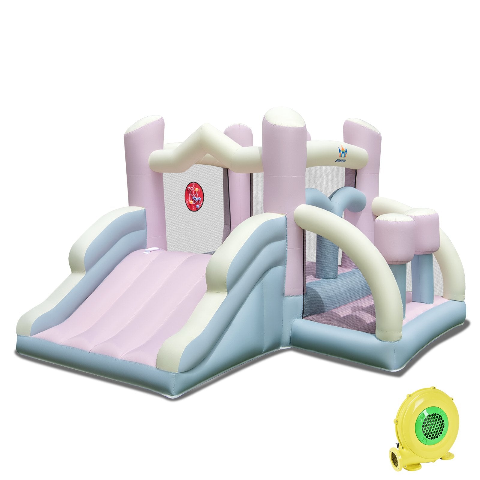 Kids Bounce House with Slide and 2 Boxing Columns for Party with 480W Blower, Multicolor Bounce House pastel at Gallery Canada