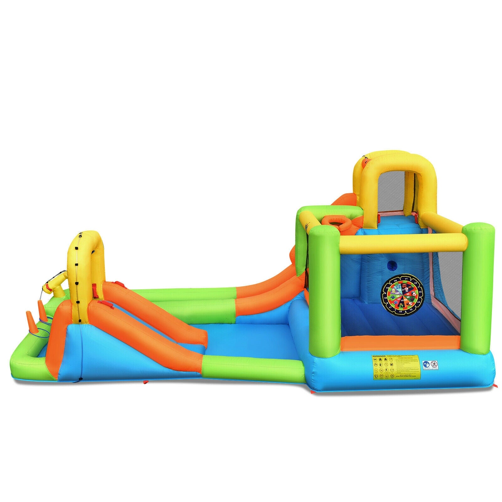 8-in-1 Inflatable Water Slide Bounce House with Splash Pool and 735W Blower Bounce House at Gallery Canada