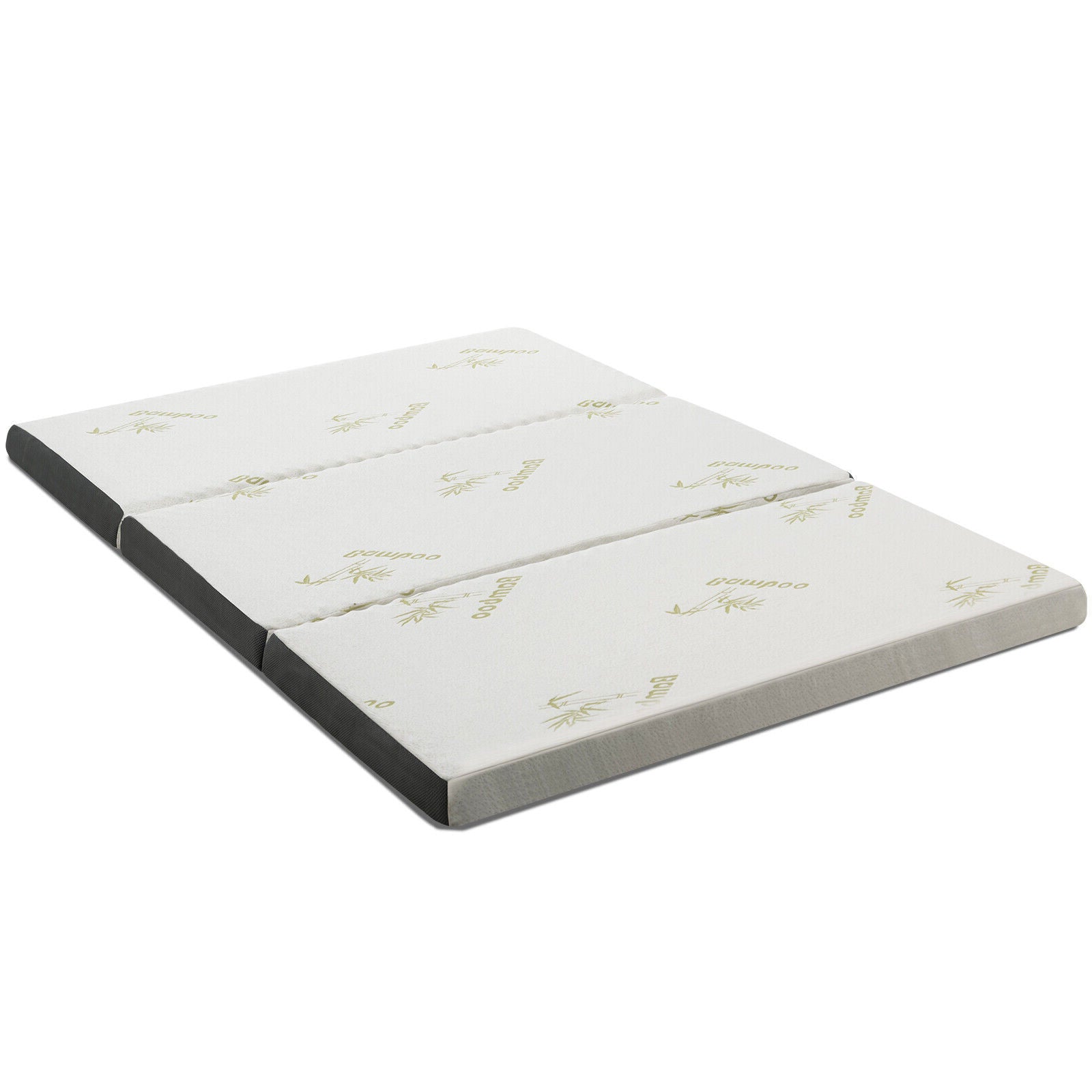 Queen 3 Inch Tri-fold Memory Foam Floor Mattress Topper Portable with Carrying Bag-M, White Mattresses at Gallery Canada