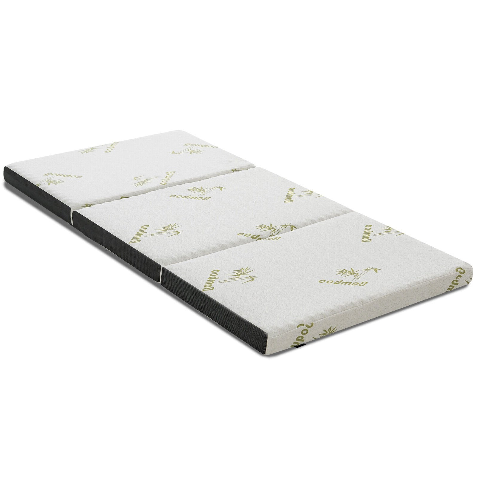 Queen 3 Inch Tri-fold Memory Foam Floor Mattress Topper Portable with Carrying Bag-S, White Mattresses S at Gallery Canada