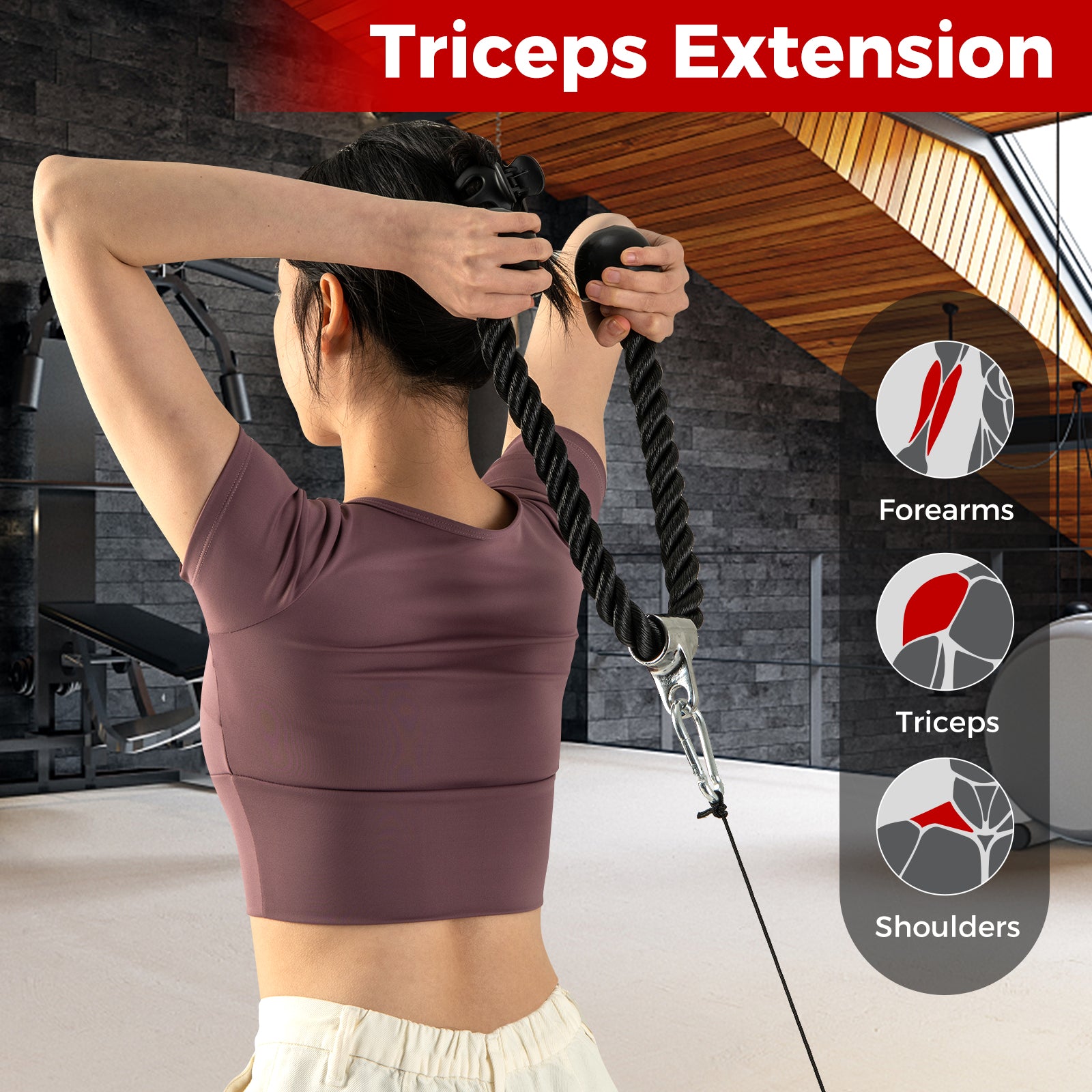 4-Piece Cable Machine Attachment Set for Home Gym Weights Accessories at Gallery Canada