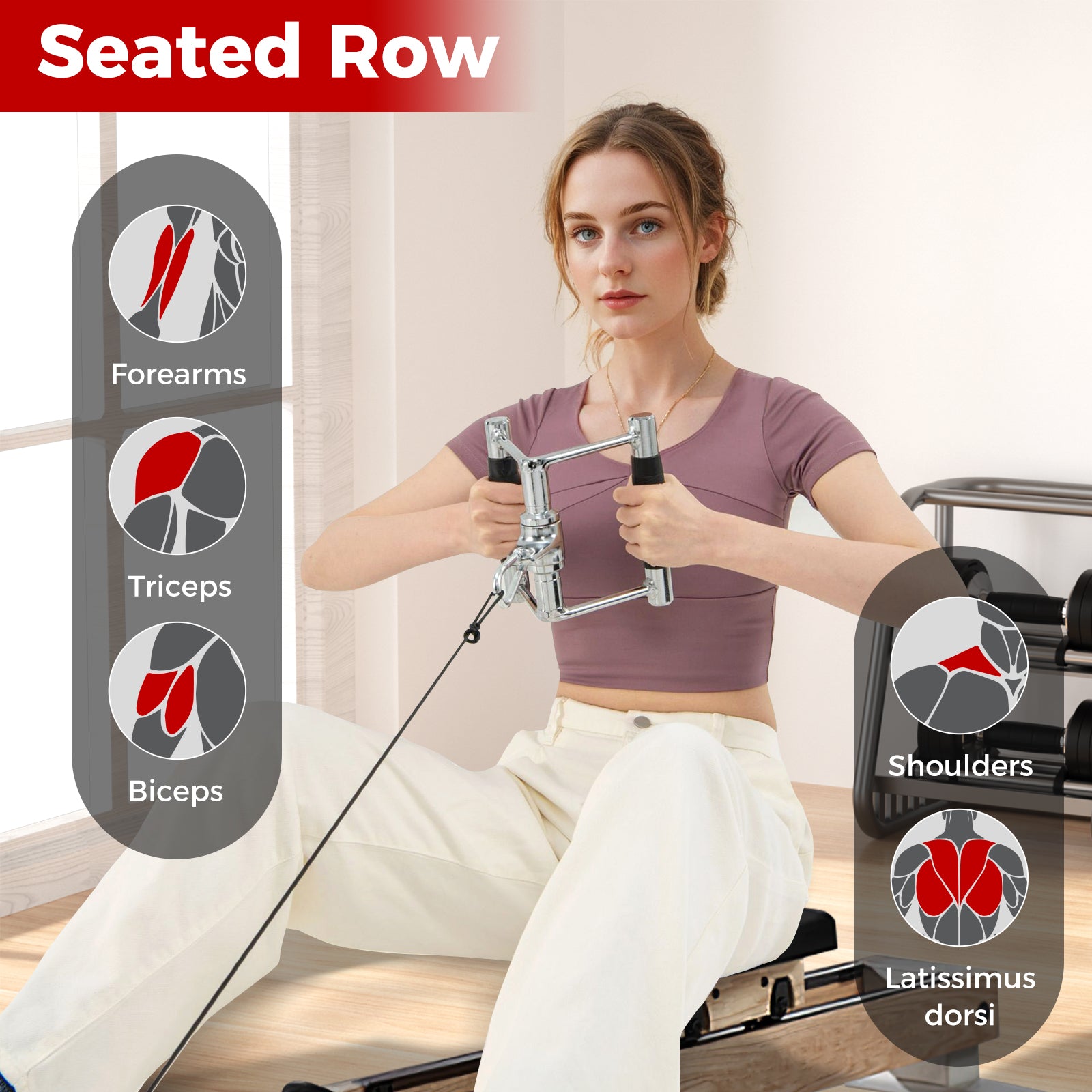 4-Piece Cable Machine Attachment Set for Home Gym Weights Accessories at Gallery Canada