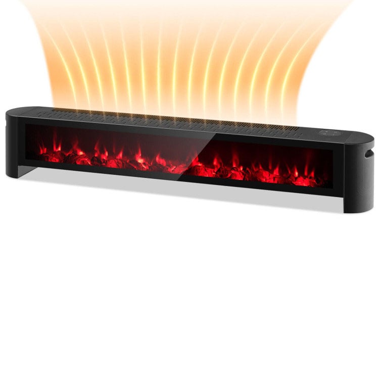1400W Electric Baseboard Heater with Realistic Multicolor Flame, Black Space Heaters at Gallery Canada