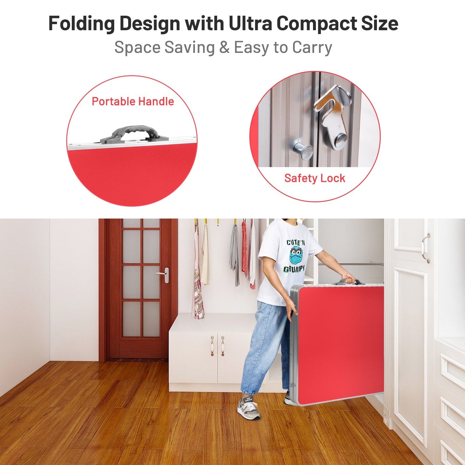 60 Inch Portable Tennis Ping Pong Folding Table with Accessories, Red Sport Equipments at Gallery Canada