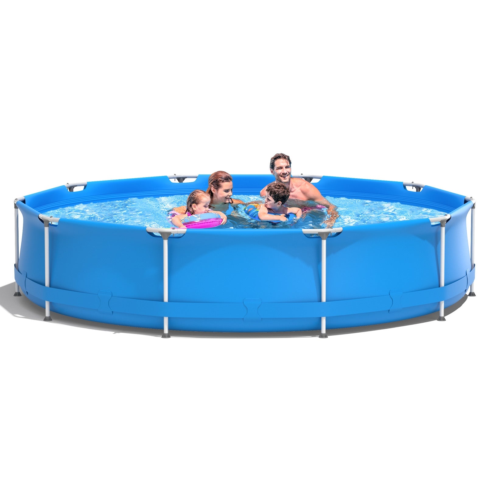 Round Above Ground Swimming Pool With Pool Cover, Blue Swimming Pools at Gallery Canada