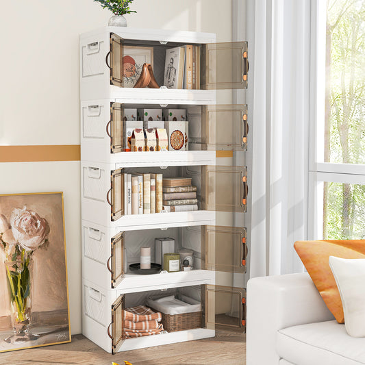 Stackable Storage Bins with Lockable Wheels-5 Pack, White Cabinets & Chests White - 5 Pack at Gallery Canada