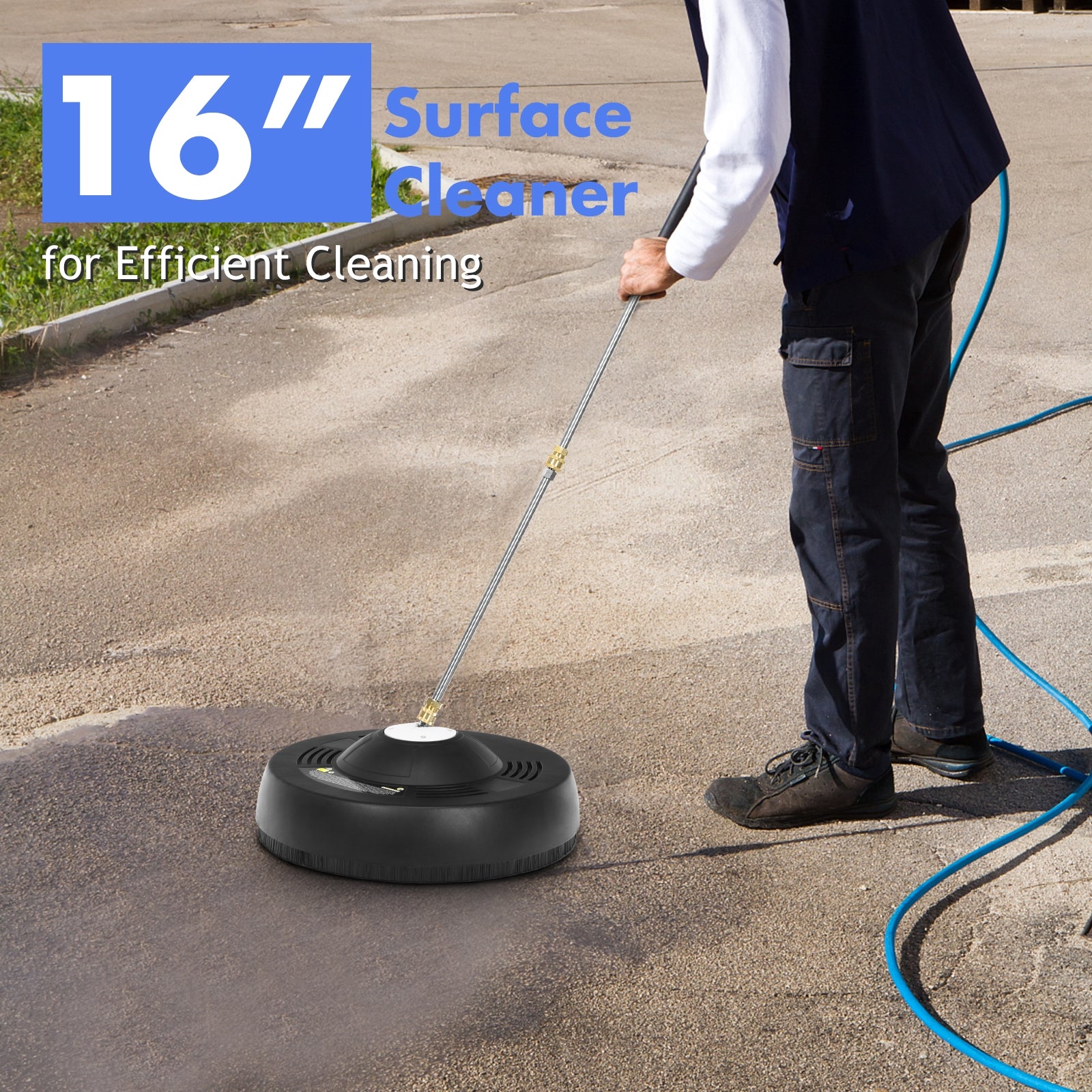 16 Inch Pressure Washer with 2 Spray Nozzles and 1/4-inch Quick-connect Extension Wands, Black Vacuums & Cleaners at Gallery Canada
