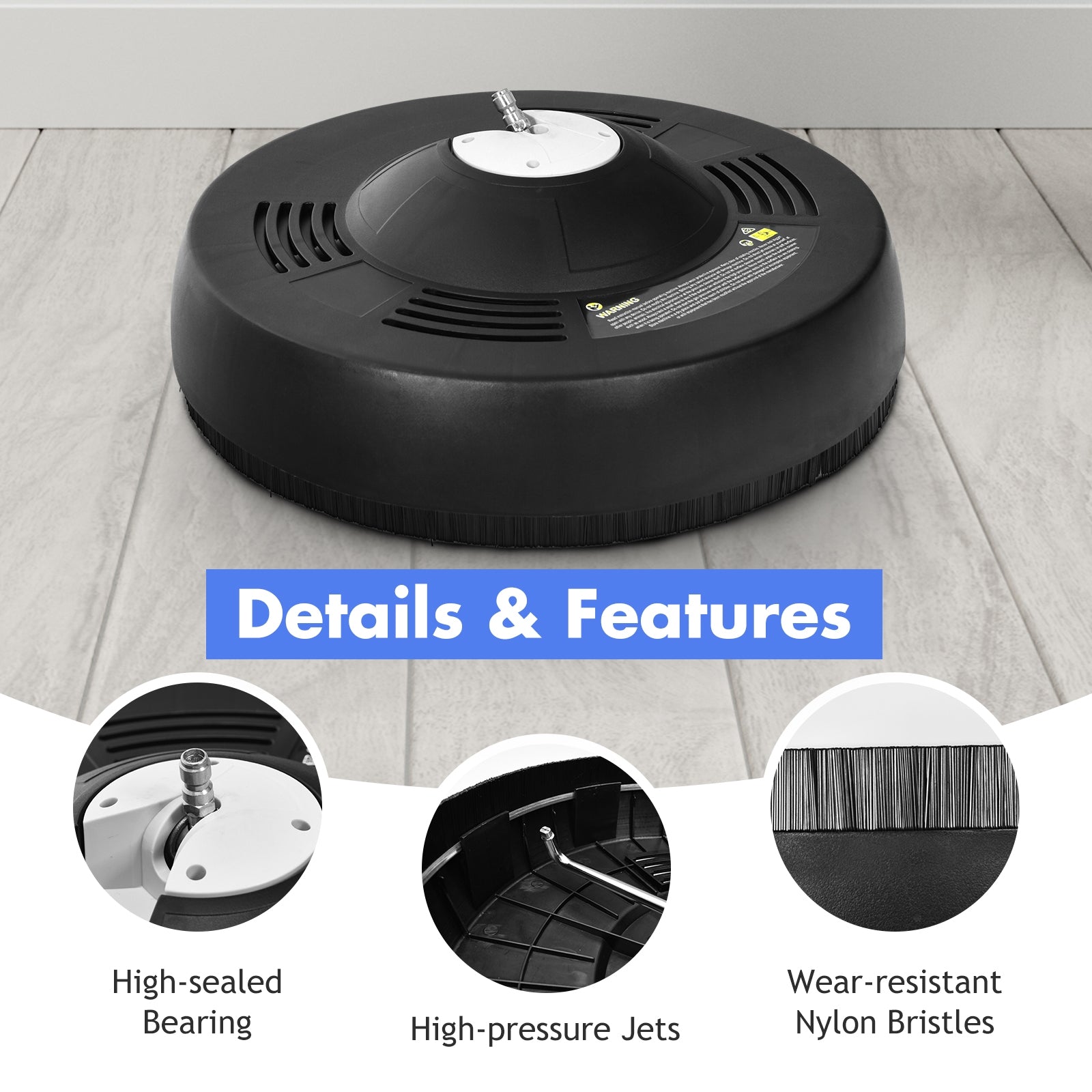 16 Inch Pressure Washer with 2 Spray Nozzles and 1/4-inch Quick-connect Extension Wands, Black Vacuums & Cleaners at Gallery Canada