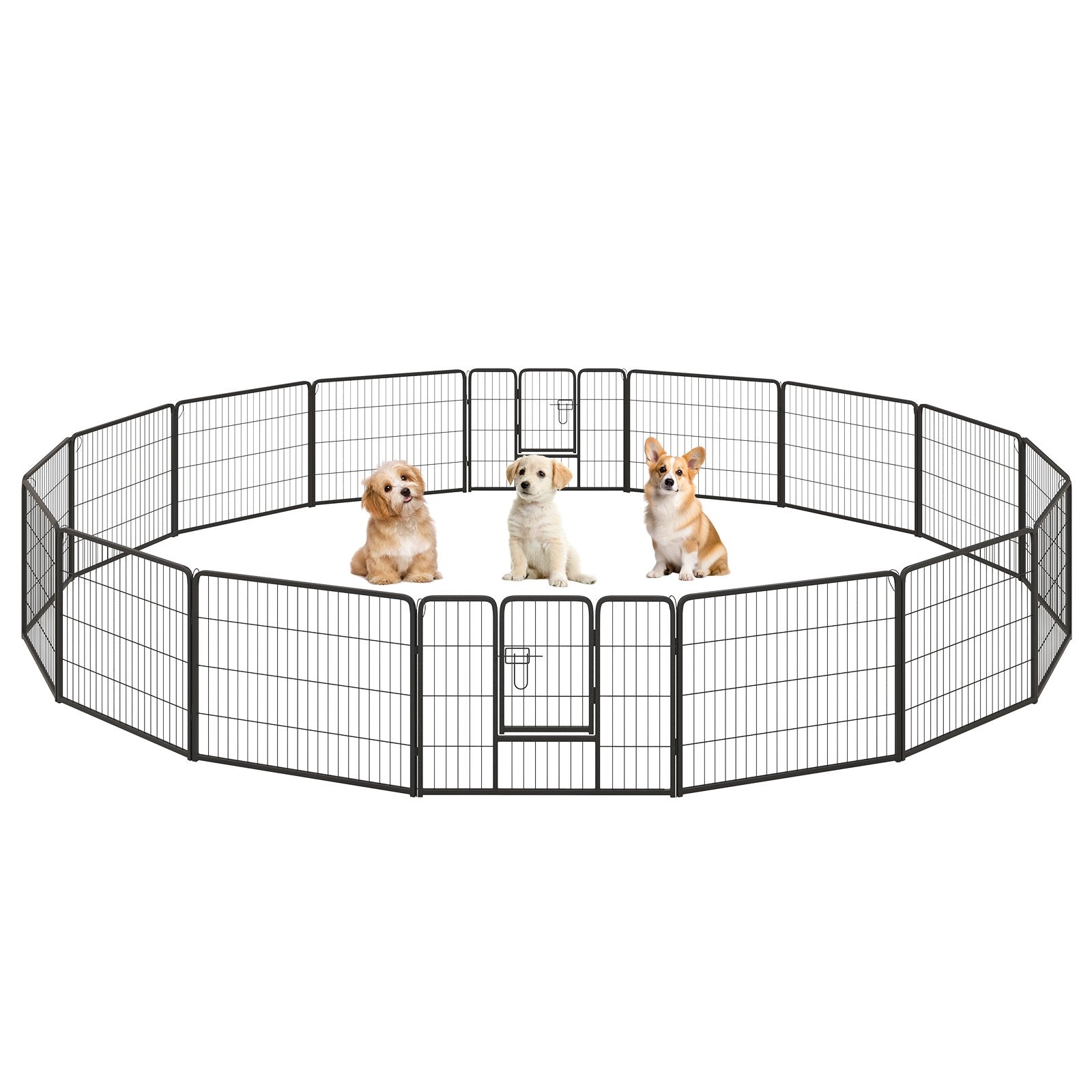 16 Panel 24/32/40 Inches Height Dog Playpen with Lock and Large Door-24 inches Pet Gate Large - 24 Inches at Gallery Canada