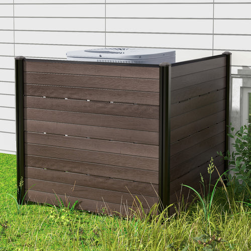 Outdoor Privacy Fence Screen with 5 Ground Stakes for Garden Yard Patio, Brown