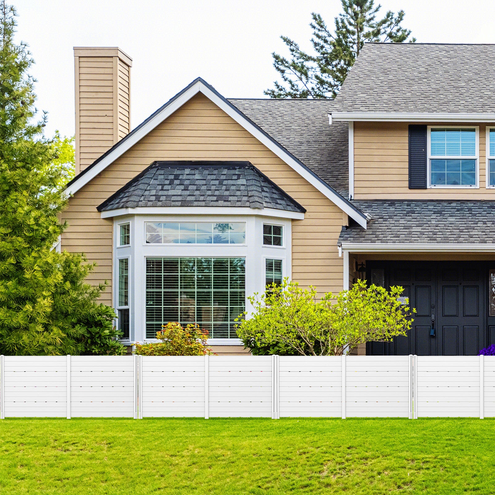 Outdoor Privacy Fence Screen with 5 Ground Stakes for Garden Yard Patio, White Room Dividers at Gallery Canada