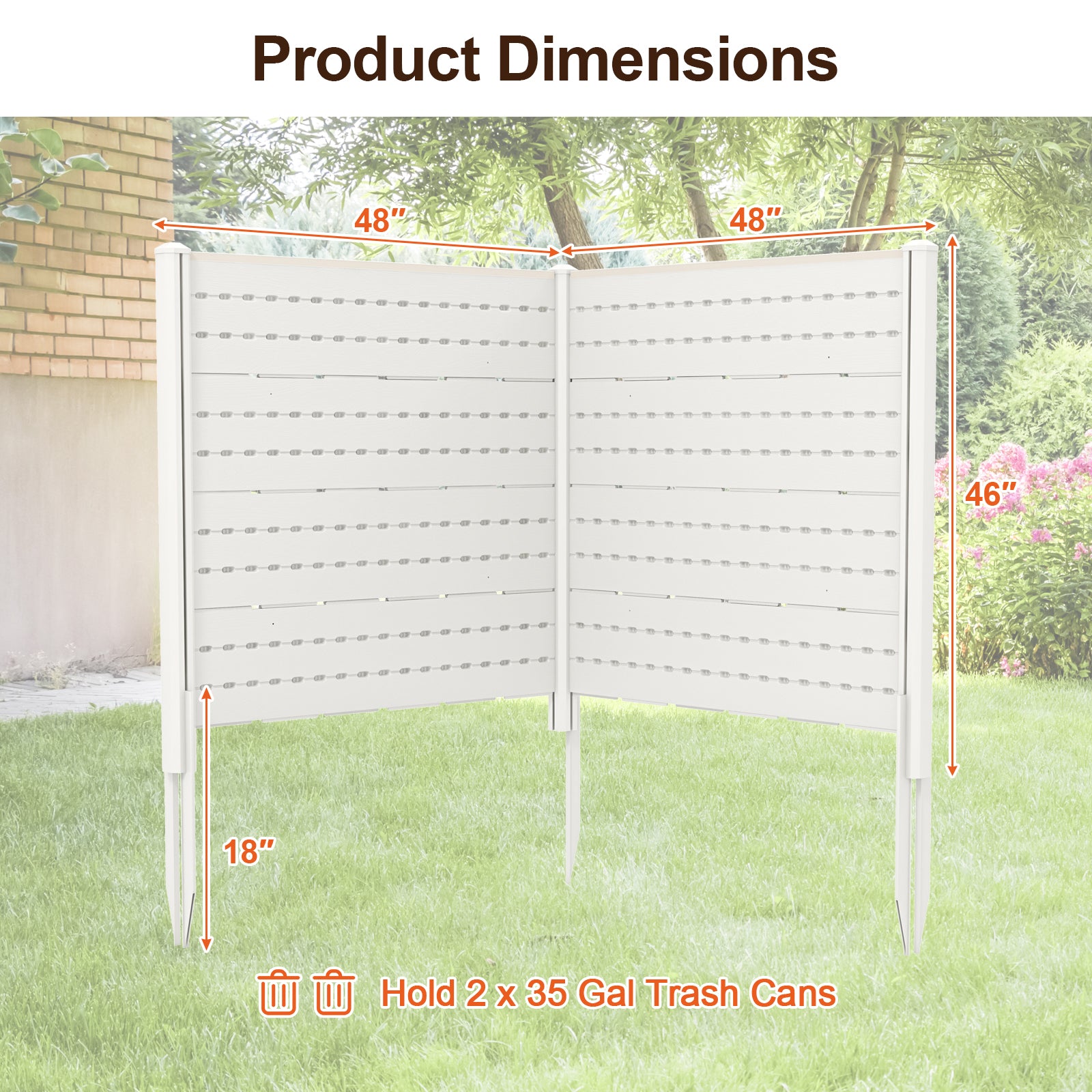 Outdoor Privacy Fence Screen with 5 Ground Stakes for Garden Yard Patio, White Room Dividers at Gallery Canada