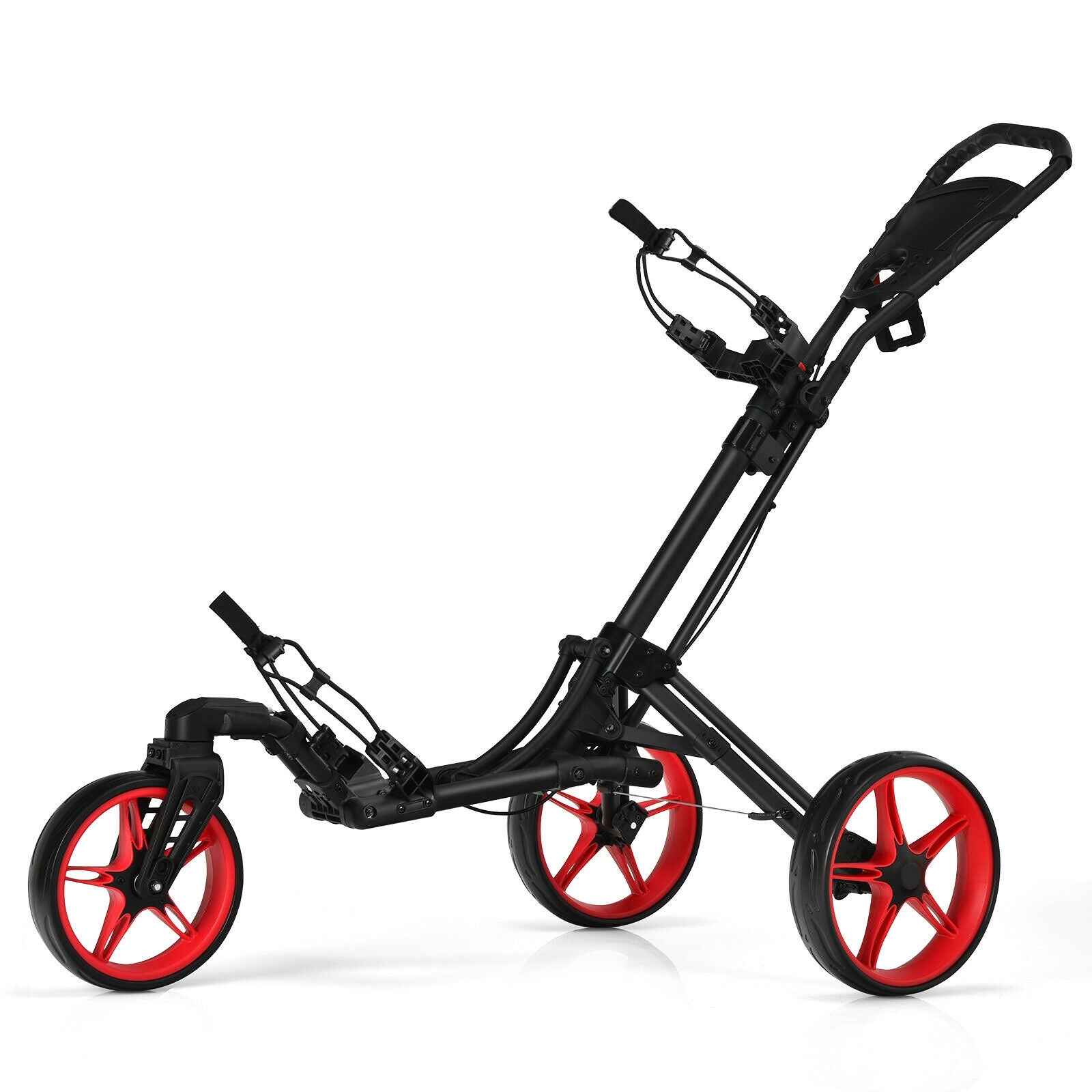 Folding Golf Push Cart with Scoreboard Adjustable Handle Swivel Wheel, Red Golf at Gallery Canada