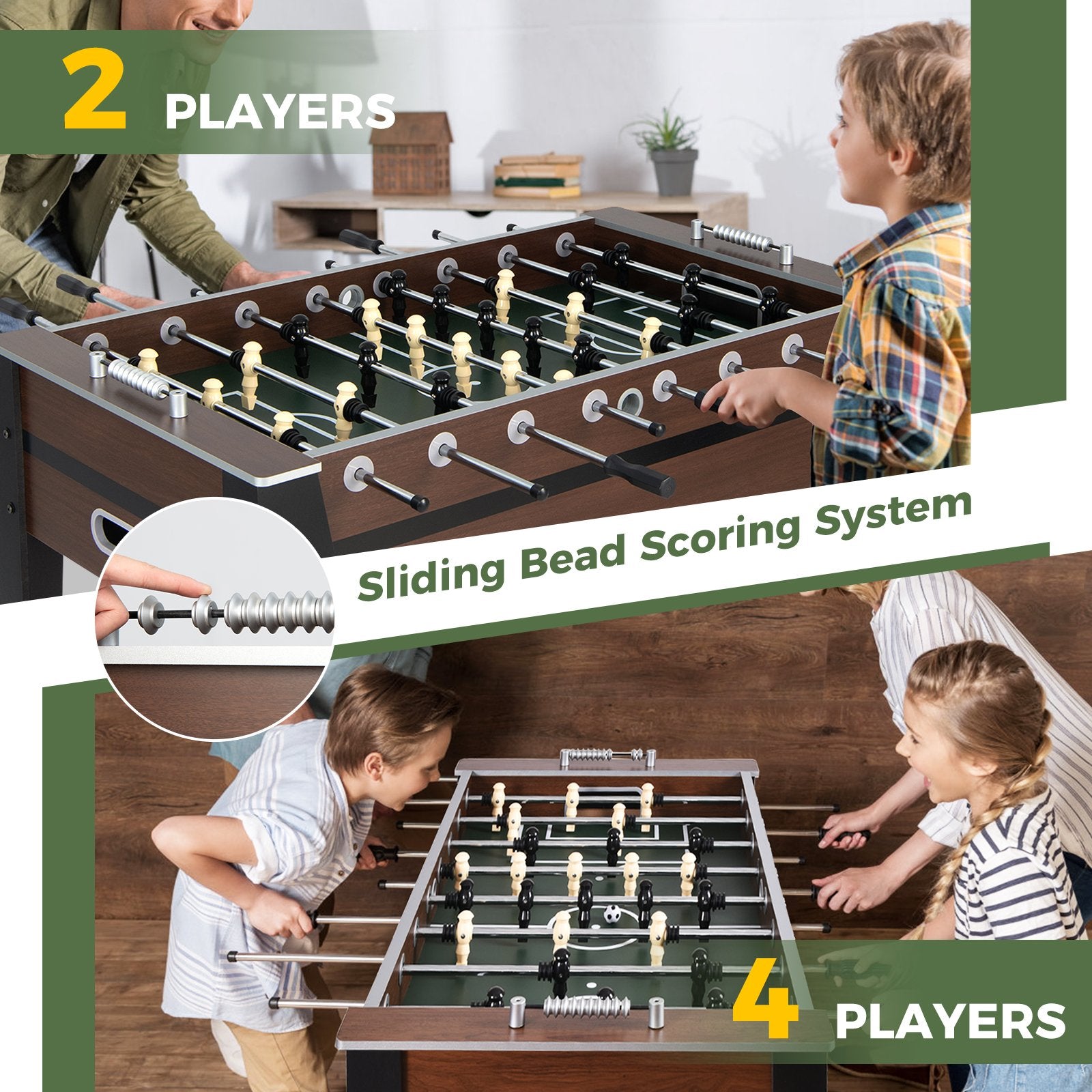 54 Inch Indoor Competition Game Soccer Table, Black Game Room at Gallery Canada
