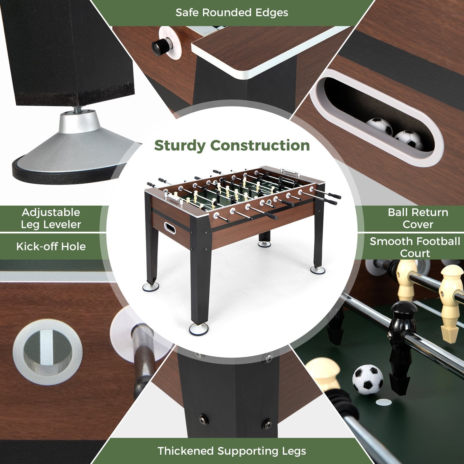 54 Inch Indoor Competition Game Soccer Table, Black Game Room at Gallery Canada