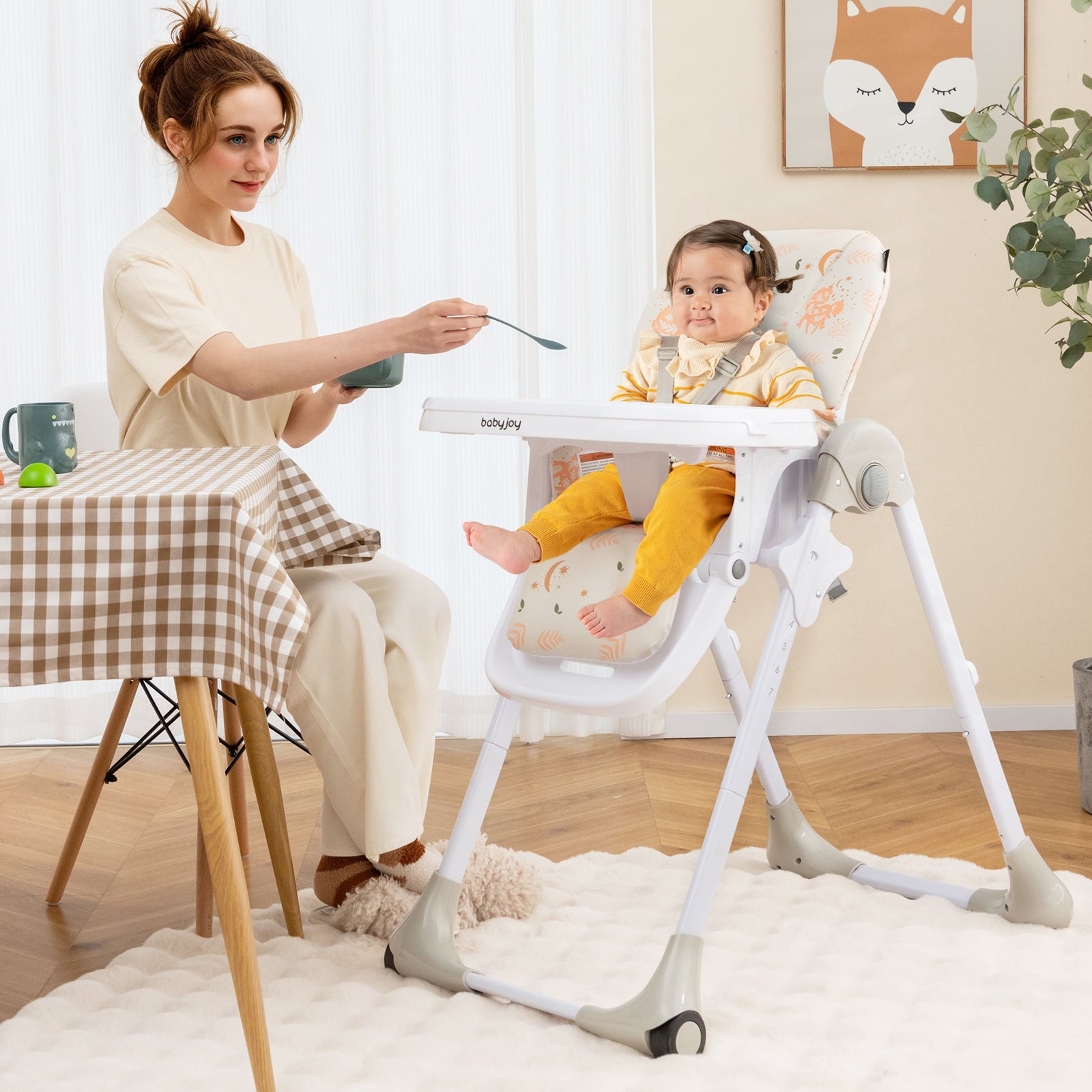 3-In-1 Convertible Baby High Chair with Adjustable Height for Toddlers, White High Chairs at Gallery Canada