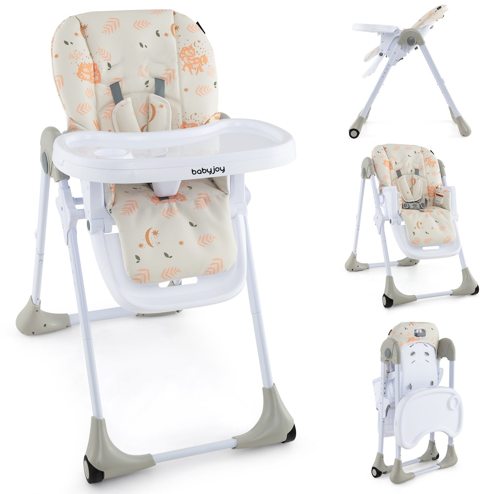3-In-1 Convertible Baby High Chair with Adjustable Height for Toddlers, White High Chairs White at Gallery Canada