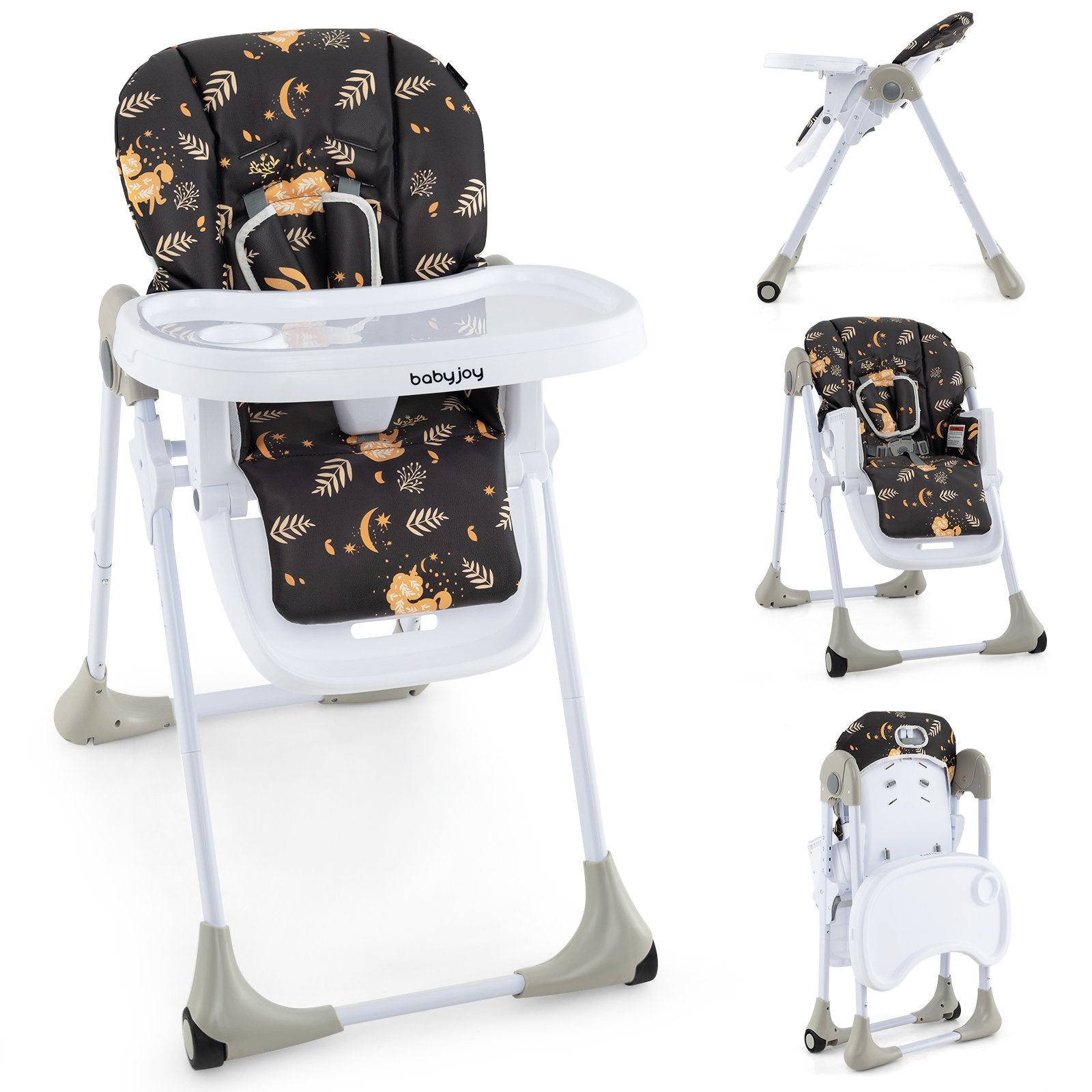 3-In-1 Convertible Baby High Chair for Toddlers, Deep Brown High Chairs Deep Brown at Gallery Canada