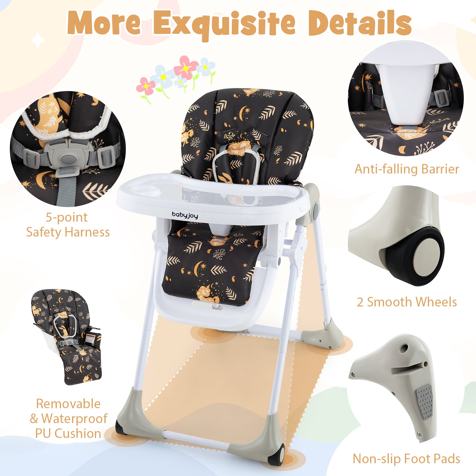 3-In-1 Convertible Baby High Chair for Toddlers, Deep Brown High Chairs at Gallery Canada
