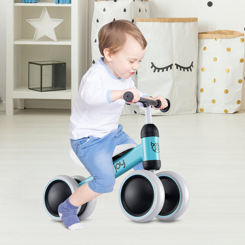 Baby Balance Bike for 2 Years Old Boys Girls No Pedal 4 Wheels, Blue