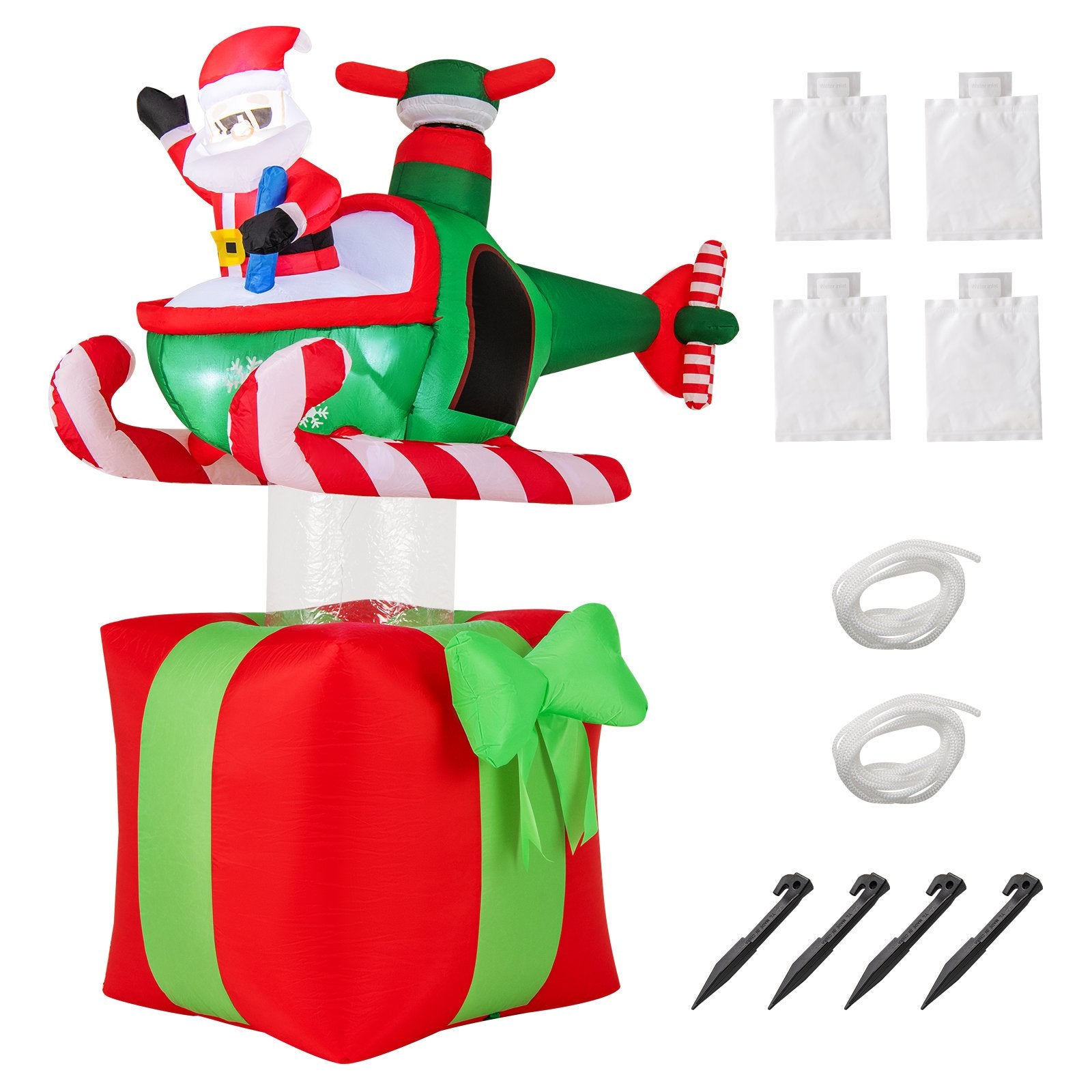 6 Feet Christmas Inflatables Blowup Santa Flying Airplane with with 3 LED Lights and Built-In Blower Christmas Decor & Accessories   at Gallery Canada