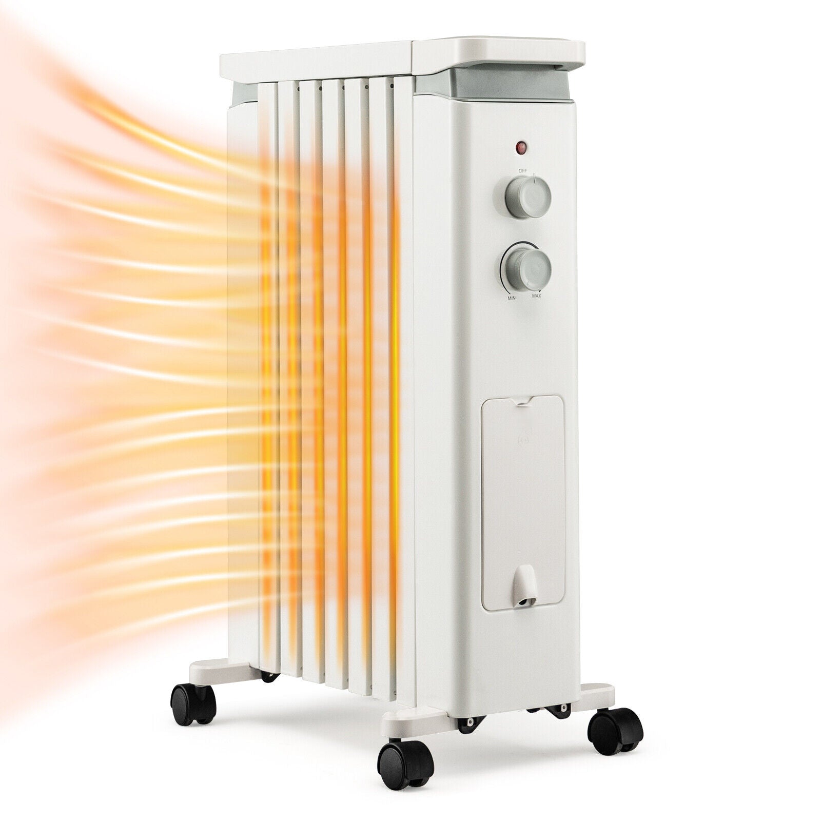 1500W Portable Oil Filled Radiator Heater with 3 Heat Settings, White Space Heaters at Gallery Canada