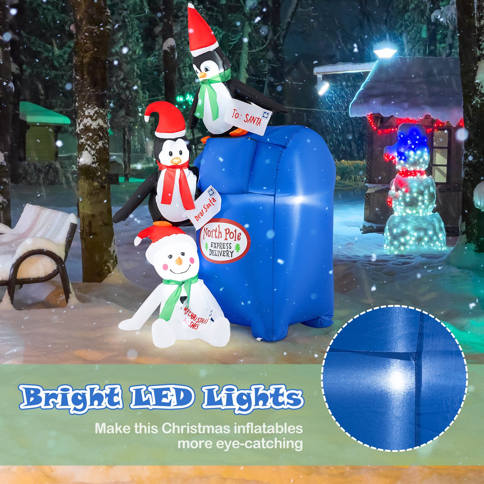 6 Feet Lighted Christmas Inflatable Penguins and Snowman with Built-in LED Lights, Multicolor Christmas Inflatables at Gallery Canada