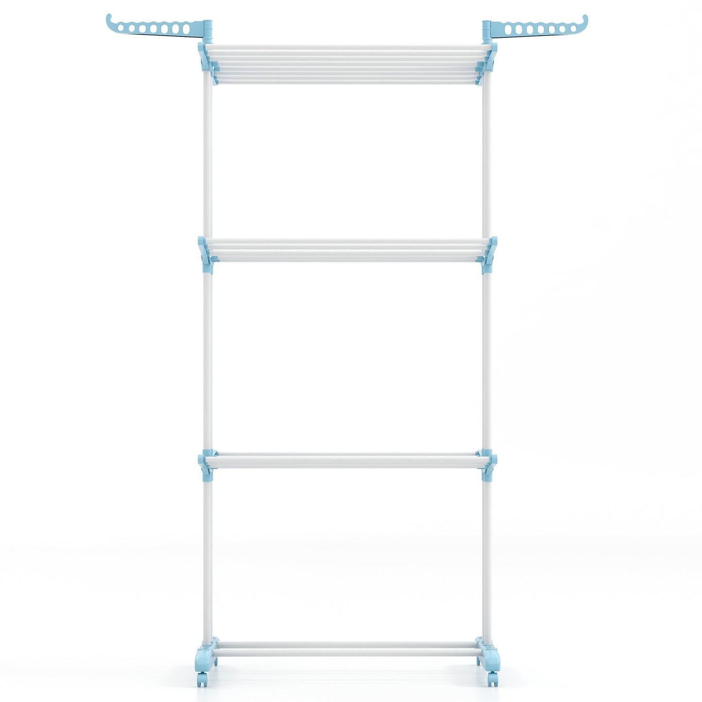 4-tier Clothes Drying Rack with Rotatable Side Wings and Collapsible Shelves, Navy Drying Racks   at Gallery Canada