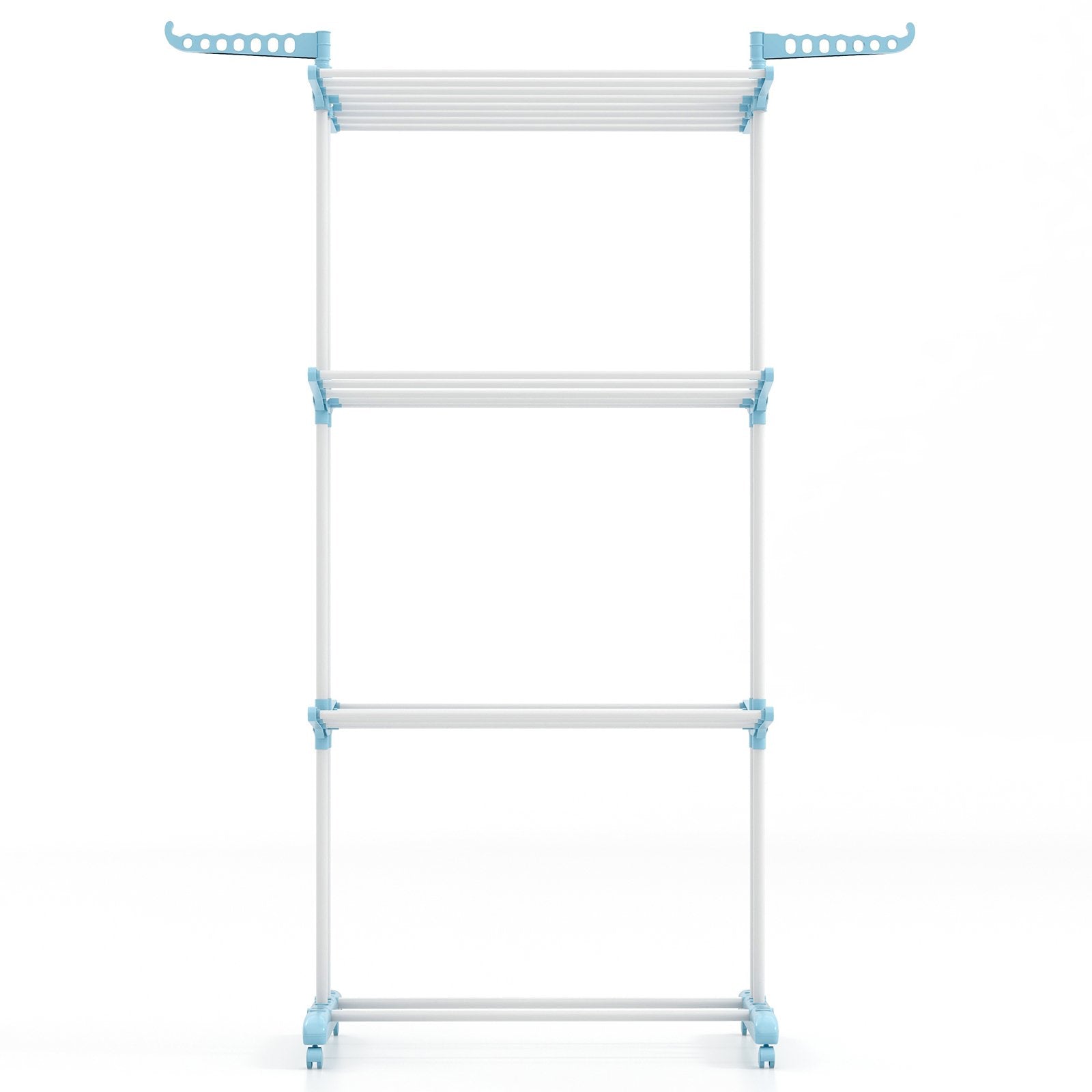 4-tier Clothes Drying Rack with Rotatable Side Wings and Collapsible Shelves, Navy Drying Racks   at Gallery Canada